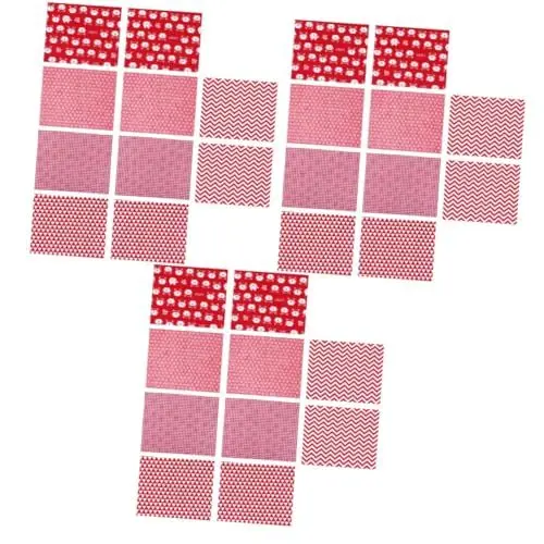Produktbild: STOBOK 30 Blätter Bedrucktes Patchwork Patchworkdecke Patchwork-bündelquadrate Bastelbündel Nähen Baumwolltuch Selber Machen Scrapbooking-Materialien Quilten Handbuch Rot Nähzubehör Stoff