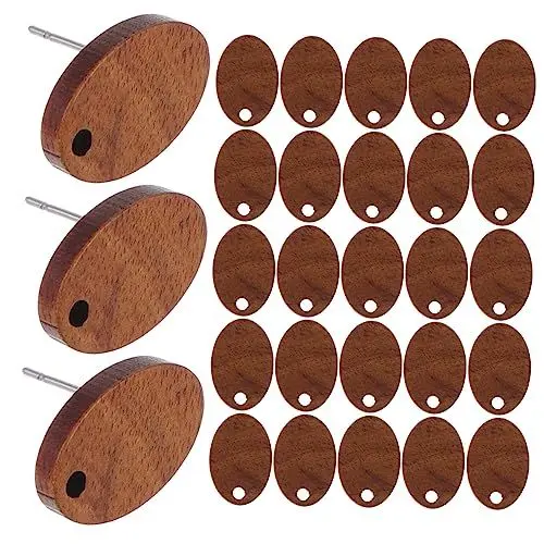 Produktbild: STOBOK 30st Geometrische Ohrstecker Aus Holz Rohlinge Für Ohrringe Aus Holz Ohrschmuck Für Frauen Personalisierte Schmuckstücke Ohrring-Post Ohrstecker-anhänger Schmucknadel Mode Fräulein