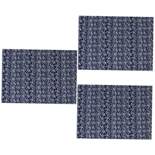 Produktbild: STOBOK 3St Blauer Kattun Stoffe zum Nähen Kleiderstoff aus Baumwolle Handarbeitsstoff DIY-Stoff bettwäsche mitgebseltütchen baumwollstoffe selber Machen Baumwolltuch zum Selbermachen Navy