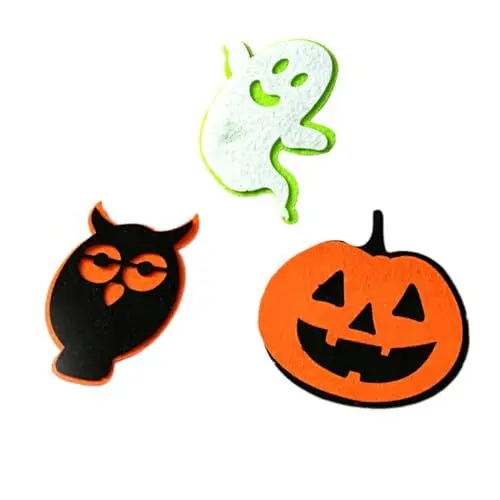 Produktbild: STOBOK Elegante Halloween Kostüme Patch 3 Stücke Vliesstoffe Geist Kürbis Eule Patches für
