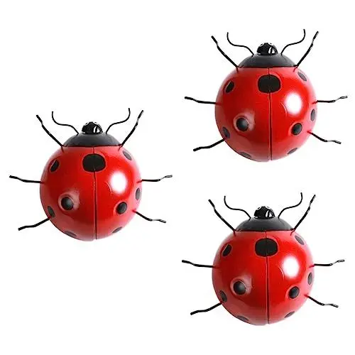 Produktbild: STOBOK 3 STK Sieben-Sterne-marienkäfer-Ornamente Gartenwandkunst Aus Metall Eiserner Marienkäfer Metall Marienkäfer Wanddekoration Metall Im Freien Außenwand Eisen Dekorative Wand 3D Tier