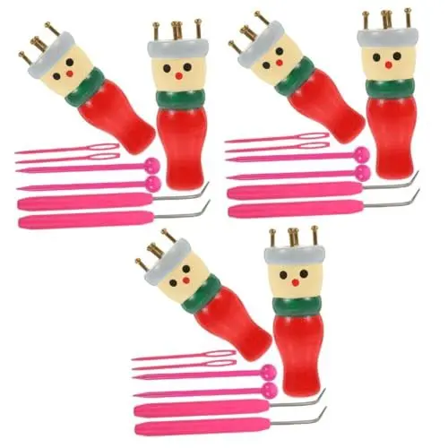 Produktbild: STOBOK 3 Sätze Für Holzpuppen Spulen-strickset Kinderspielzeug Französisches Strickset Strickstühle Französische Spulenstrickerin Spielzeug Für Kinder Handwerkliche Strickmaschine