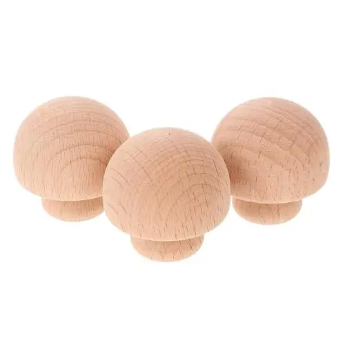 Produktbild: STOBOK 3 Stk DIY-Ornamente Pilze selber machen Pilzhandwerk selber machen leerer pilz selber machen bastelzeug bastelideen Pilzpflock aus Holz Zeichenspielzeug aus Holz hölzern Brown