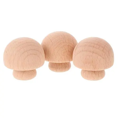 Produktbild: STOBOK 3 Stk DIY-Ornamente bastelzeug bastelideen DIY Holzpilz holzspielsachen Unfertiger Pilz selber machen Pilzverzierungen pilzpflock selber machen Graffiti-Pilz-Ornament hölzern Brown
