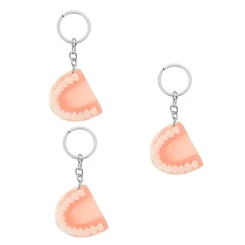 Produktbild: STOBOK 3 STK Prothese Schlüsselanhänger Zahnarztgeschenk Zahnärztlicher Schlüsselanhänger Zähne Schlüsselanhänger Zahnarzt Schlüsselanhänger Telefon-Lanyard Ohrring Harz Kind Halloween