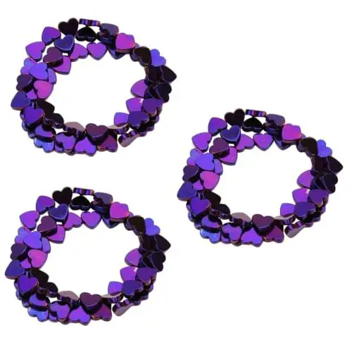 Produktbild: STOBOK 3 Sets Hämatit-steinperlen Schmuckherstellungsset Hohle Herzform Bastelperlen 6 Mm Für Halsketten Armbänder Kreatives Schmuckzubehör 50 Stück * 3