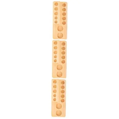Produktbild: STOBOK 3 Stück Holz Aufbewahrungsregal Parfüm Tablett Flaschen Organizer Flaschenhalter Nagelöl Halter Flaschenhalter Für Ätherische Öle Parfümhalter Farbflaschenregal