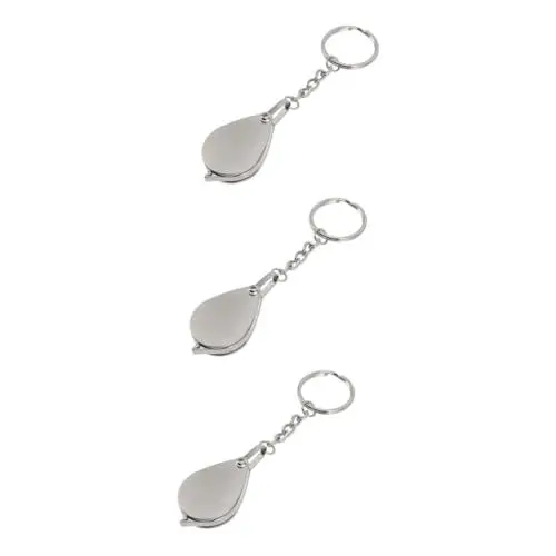 Produktbild: STOBOK 3st Lupe Schlüsselanhänger Lupe Anhänger Lupe Zum Aufhängen Mini Beleuchtete Lupe Schlüsselanhänger Aus Metall Handlupe Tragbar Ältere Rostfreier Stahl Geschenk