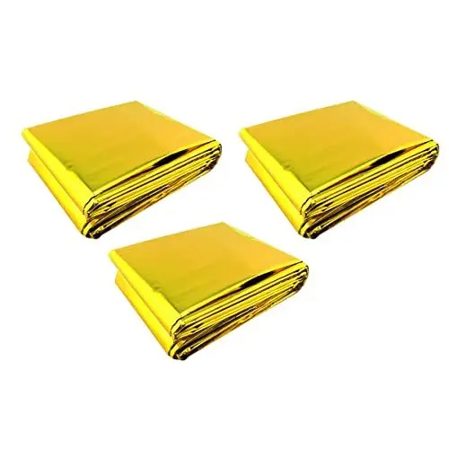 Produktbild: STOBOK 3st Notfall Decke Aus Aluminium Folie Sicherheitsdecke Doppelseitige Decke Rettungsdecken Thermodecken Raumdecken Überlebensdecke Outdoor-Decken Aluminiumfolie Draussen Heiße Decke