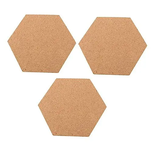 Produktbild: STOBOK 3 Stücke Hexagon Wandaufkleber Korkbrett Foto Wandaufkleber Message Board Aufkleber Für Zuhause Wohnzimmer