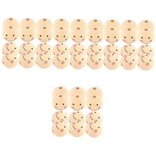 Produktbild: STOBOK Girlande Mit Gesicht Bastelperlen Mit Gesicht 400 Stück Diy Kinderperlen Perlenschmuck Holz