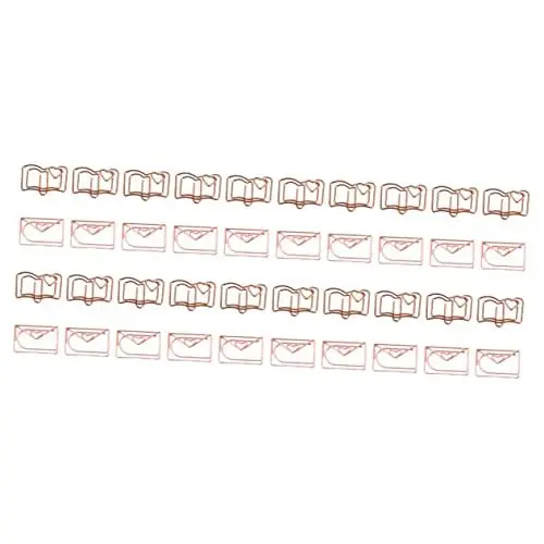 Produktbild: STOBOK 40 Stk Geformte Büroklammer Roségoldene Büroklammern Seitenmarkierungsclips Büroklammern Dokumentieren Büroklammern Jumbo Papierklammern Rostfreier Stahl Metall Student Lesezeichen