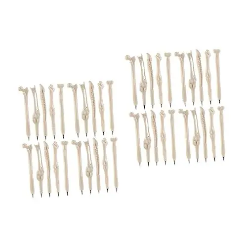 Produktbild: STOBOK 40 Stk Knochen Kugelschreiber Schicke Stifte Skelett-stifte Stifte Zum Thema Halloween Kugelschreiber in Knochenform Coole Stifte Student - Abs Koreanische Version Weiß