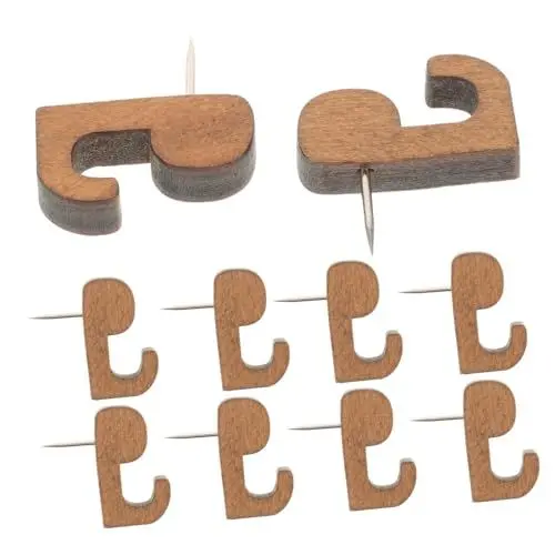 Produktbild: STOBOK 40st Reißzwecke Mit Holzhaken Fotos Wandpins Reißzwecken Reißnägel Mini-stecknadeln Reißnägel Für Die Wand Pinnnadeln Aus Kork Reißnägel Für Korkplatten Pinnwandnägel Stahldraht