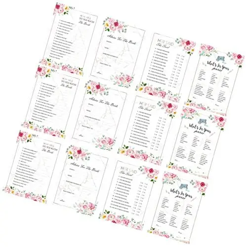 Produktbild: STOBOK Hochzeitsgeschenke Für Gäste 48-teiliges Elegantes Brautparty-spielkartenset Für Junggesellenabschiede