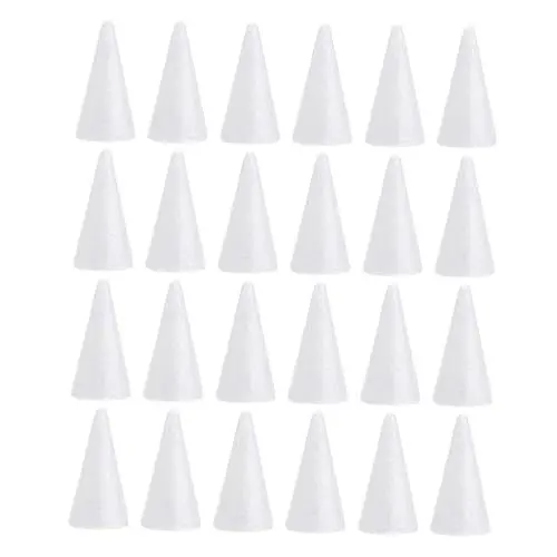 Produktbild: STOBOK 48 STK Schaumkegel Kinder bastelset basteln für Kinder kegelverzierung selber Machen handgefertigter Schaumstoffkegel Mini Mädchenspielzeug kegelförmige Schäume DIY zubehör Weiß