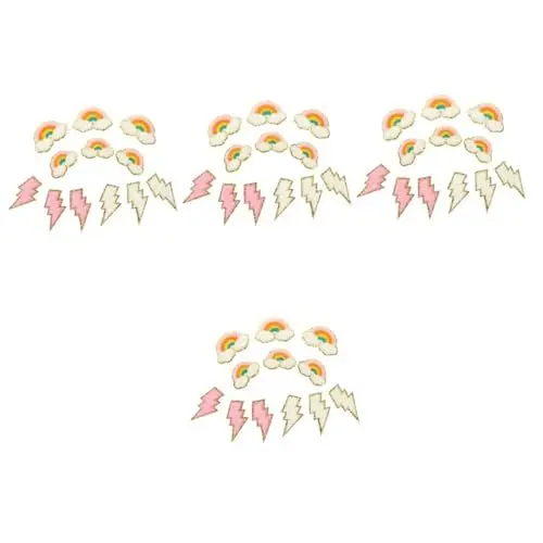 Produktbild: STOBOK 48 Stk Stickereiflecken kinder Nähpflaster bügeleisen Golddekor Patches nähen DIY-Kleiderflicken Doppelschicht Applikationen selbstklebend schmücken Kleidung