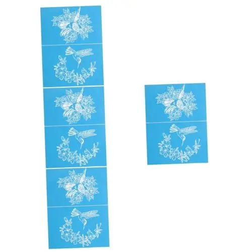 Produktbild: STOBOK 4blätter Seidenschablone Für Kreative Projekte Wiederverwendbare Mesh-transferfolie Für Wände Mehr Für Kunst Handwerk Einfach Zu Reinigen Und Wasserfest Musterdesigns
