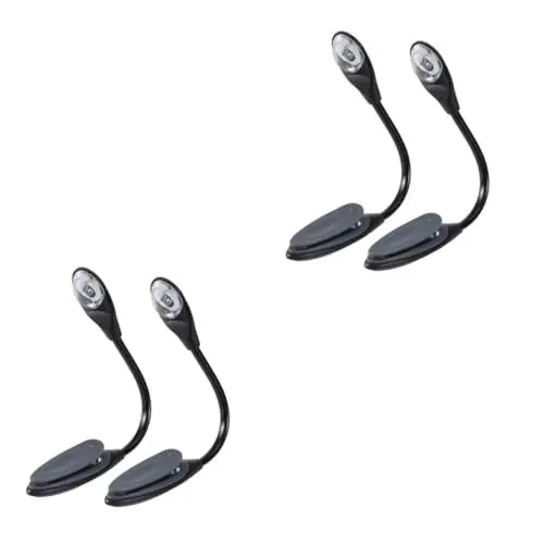 Produktbild: STOBOK 4 Stück Buchlicht buchleuchte Book lamp Beleuchtung Nachtlicht buchen Teelicht Buch Lampe Schreibtischlampe Leselampen Clip-Bettlicht das Bett Nachttischlampe Kerze Clip-Licht Büro