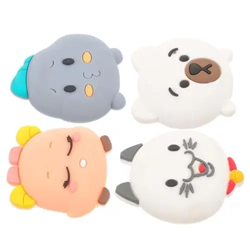 Produktbild: STOBOK 4 Stück Crashpad aus Silikon Wandschutz Ecke selbstklebende Stoßstangen Kantenschutz Kindersicherung Tischschutz wachswärmer shock absorber Türstopper Cartoon-Stoßstangen Kieselgel