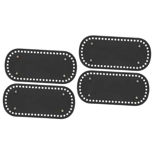 Produktbild: STOBOK 4 Stück Gewebte Taschenzubehör Strickkörbe Basis Stricktaschen Former Basis Häkelkörbe Basis Ovale Taschenboden Basis Handtaschen Unterseite Handtaschen Shaper Pad Schwarzes