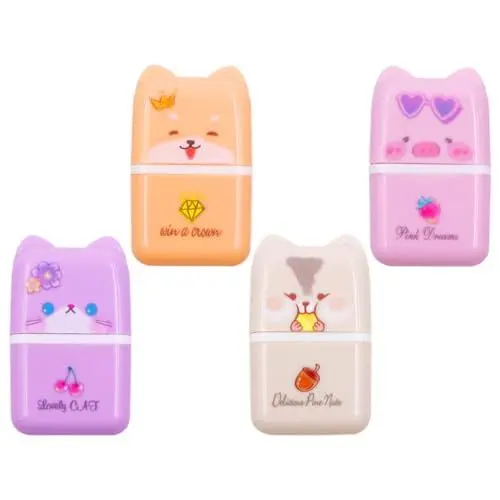 Produktbild: STOBOK 4 Stück Rollen-Radiergummis Niedliche Bleistift-Radiergummis Tier-Bleistift-Radiergummi Rasierroller-Etui Radiergummis Zum Einfachen Aufnehmen Und Entfernen Lustige Partygeschenke
