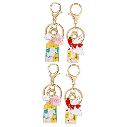 Produktbild: STOBOK 2sets Schlüsselanhänger Frauen Dekorative Schlüsselanhänger Kawaii Daisy Legierung Charme Schlüsselring 2 Stücke * 2