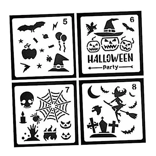 Produktbild: STOBOK 4 Stück halloween theme halloween wanddeko Zeichnungsvorlagen Halloween-Schablonen Halloween-DIY-Schablonen Halloween-Dekorschablonen aushöhlen Schimmel schmücken