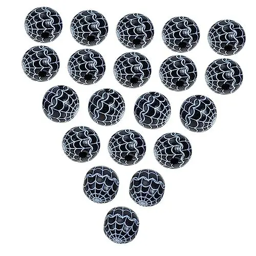 Produktbild: STOBOK 50stücke Halloween Stil Holzperlen Spacer Perlen Spinnenweben Muster Lose Perlen Für Schmuck Diy Handwerk