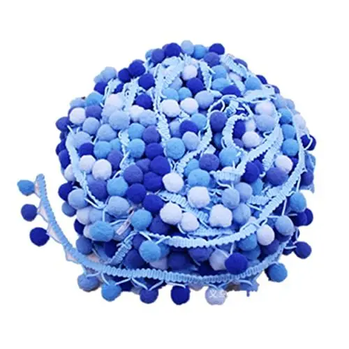 Produktbild: STOBOK 5 Fransenbandbesatz Weißer Bommel Weiße Pompons Bommelband Zum Nähen Kurzwarenbänder Und Zierleisten Fransenband Quaste Ball Fransen Weiße Bommeln Diy Bettauskleidungen Quastenball