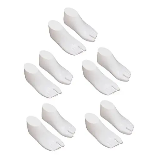 Produktbild: STOBOK 5 Paare Schuhspanner Schuhmodelle Anzeigen Anzeige Von Säuglingsfüßen Sockenschaufensterpuppe Schuhsocken-ausstellungsstand Schuh-Organizer Fußmodell PVC Fräulein Sandalen Weiß