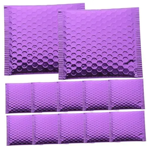 Produktbild: STOBOK 60 Stk Farbige Luftpolsterumschläge Farbige Luftpolstertaschen Geschenkverpackungstaschen Versand Versorgung Taschen zum Packen auf Reisen Briefumschläge Versandtasche Violett