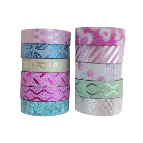 Produktbild: STOBOK Helles Einfach Zu Verwendendes Buntes Handkonto-klebeband 6 Rollen Papierbänder 1 5 Cm 7 M für Bastelprojekte