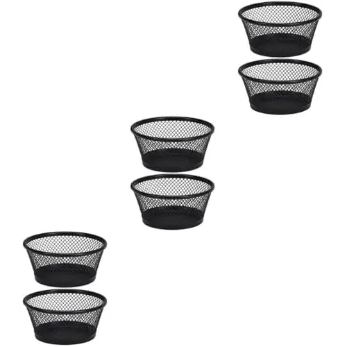Produktbild: STOBOK 6 Aufbewahrungseimer Push Pin Organizer Büroklammerhalter Büroklammerhalter Schwarzes Bindemittel Büroklammerspender Metall