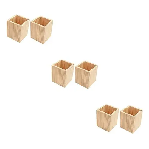 Produktbild: STOBOK 6 Stk Stifthalter Aus Kiefernholz, Pine Stifthalter Stift Organizer, Mini Schreibtisch Organizer, Holz Geometrischer Stifthalter Für Büromaterial