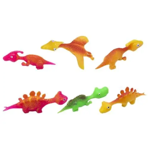 Produktbild: 6 St��ck Dinosaurier fingerschleuder Spielzeug �C dehnbares TPR-Material, zuf?llige Farben, ideal f��r innen- und au?enwettbewerbe, lustiges katapultspielzeug f��r Kinder