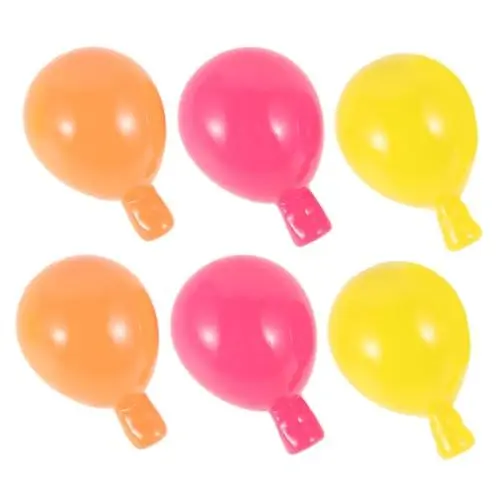 Produktbild: STOBOK 6st Ballonperlen Anhänger Aus Tonperlen Perlen Für Die Herstellung Von Armbändern Diy-perlen Zur Schmuckherstellung Makramee Stern-charm-perlen Zahlenperlen Gelb Kreis Charme Acryl