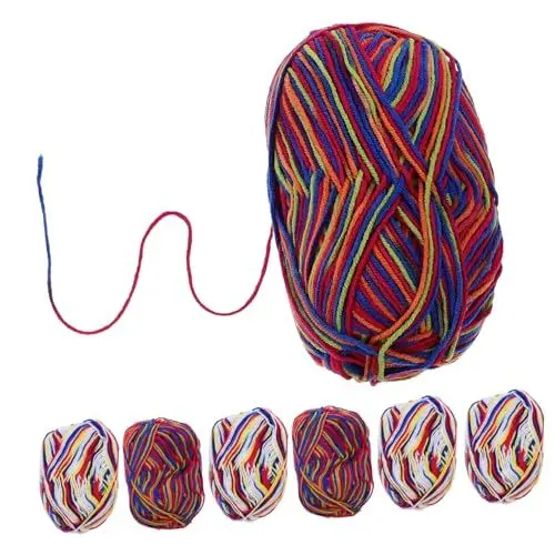 Produktbild: STOBOK Strickgarn-Set 7 Stränge Garn Häkelgarn Weiches Baumwollgarn Für Schal Babydecke Socken Spielzeug-Idee
