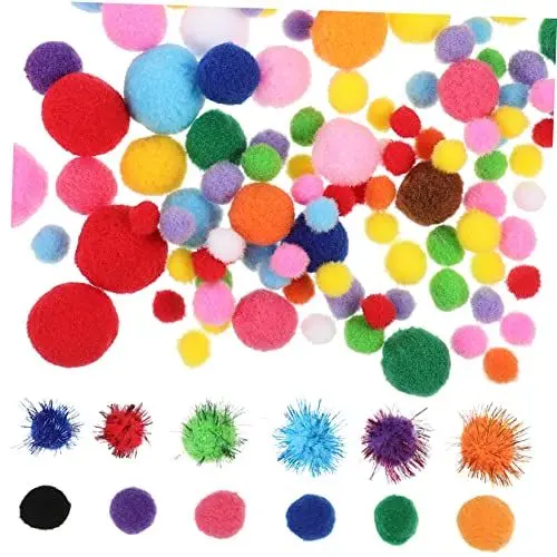 Produktbild: STOBOK Pompoms in Großpackung Sortiert 800 Stück Basteln Dekoration Kleidung
