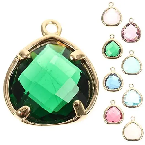 Produktbild: STOBOK 8St Edelstein-Anhänger Herzanhänger schmuck für armband selber machen Halskette Wassertropfenanhänger aus Metall Irrtum machender Charme Träne Zubehör halbfertiges Produkt