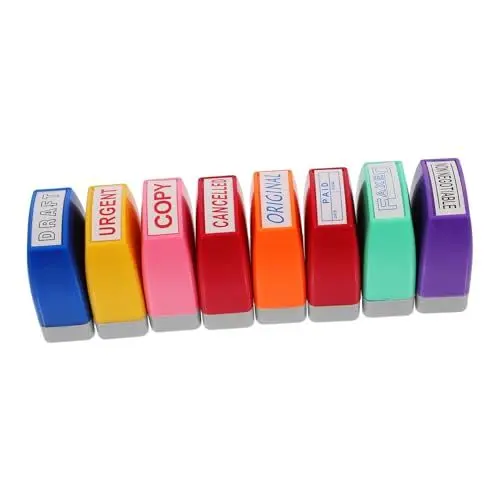 Produktbild: STOBOK Effizientes Bürostempel-set 8-teilig Geschäftsstempel Text Basteln Arbeit Textstempel Kompakte Aufbewahrungsbox