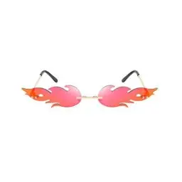 Produktbild: STOBOK Flamme Sonnenbrille Neuheit Partybrille Damen Herren Mode Rahmenlos Unisex Brille Rot Lens Punk Maskerade Summer Party Musikfestival Kostüme Schmuck Zubehör