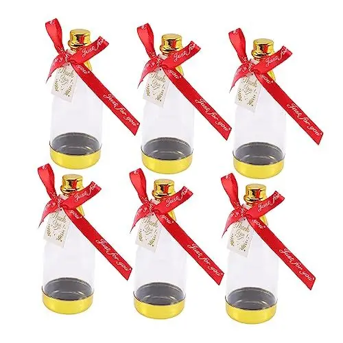Produktbild: STOBOK Flaschenbehälter 6st Sektflasche Zuckerdose Kleine Sektflaschen Mini- Lose Schokolade Masse Bonbonschokolade Schokolade Für Strumpffüller Plastik Schüttgut Geschenk Baby