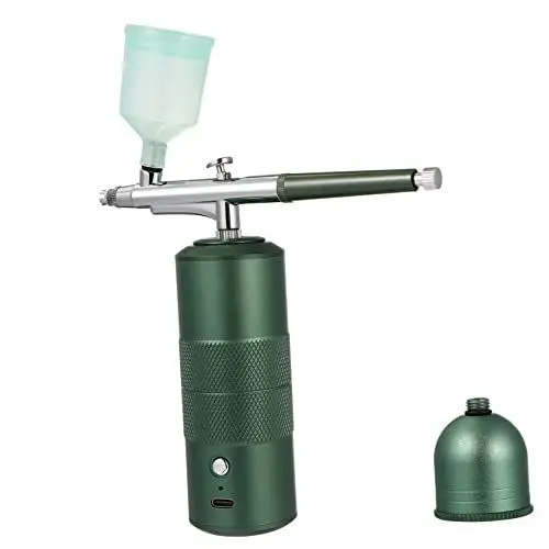 Produktbild: STOBOK Aufladen Mini Airbrush Kompressor Kit Handheld Air Brush Spray Für Make-up Nail Art Gesicht Grün