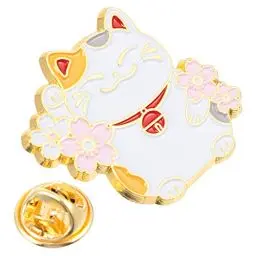 Produktbild: STOBOK Glückliche Katze Pin Gute Luck Katze Emaille Pin Winken Katze Revers Pin Kawaii Gute Luck Charm Geschenk Zubehör für Jacken Hüte Rucksäcke Tops