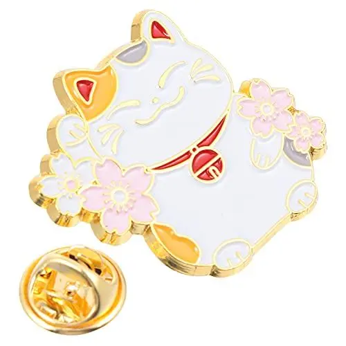 Produktbild: STOBOK Glückliche Katze Pin Gute Luck Katze Emaille Pin Winken Katze Revers Pin Kawaii Gute Luck Charm Zubehör für Jacken Hüte Rucksäcke Tops