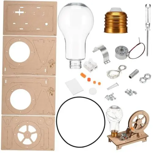 Produktbild: STOBOK Handgekurbelte Laterne Elektrischer Generator Stromgenerator Kurbel Glühbirne Wissenschaftsset Handkurbel Generator Set Generator Lehrmodell Physikalisches