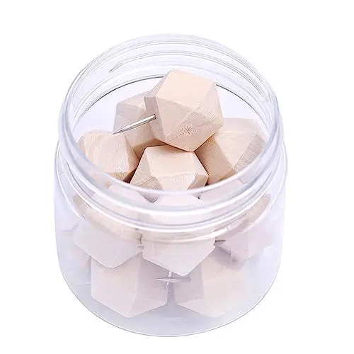 Produktbild: STOBOK Holz stecknadeln holzknauf holzstelzen Korkbrett-Nägel holznagel Dekorative Nägel Daumennägel kreative Stecknadel Drücken Sie für Korkplatte Sicherheitsstecknadeln Hölzern
