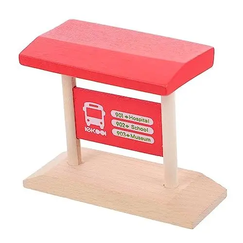 Produktbild: STOBOK Holzspielzeug Zug Zubehör Simulierte Bahnhofs-plattform Für Modell Eisenbahn Station Lustige Spielzeug-szene Für Kreative Zugspiele Für Eisenbahnliebhaber Und Sammler