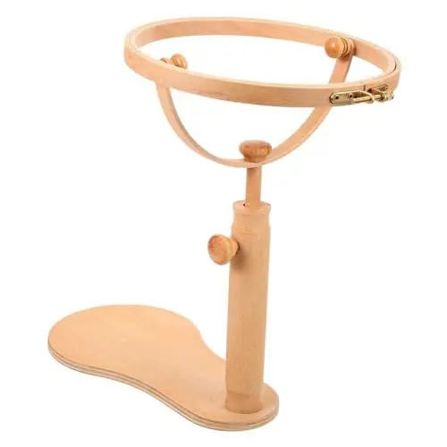 Produktbild: STOBOK Stickhalter Aus Holz Stickrahmenständer Bastelständer Aus Massivholz Gedrehter Stickrahmenhalter Geeignet für Den Professionellen oder Privaten Gebrauch